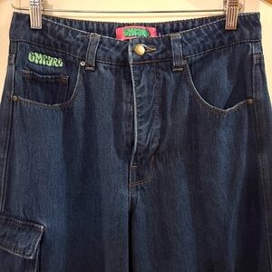 Empyre Women’s Dark Blue Relaxed Cargo, Skater Jeans, Sz 6